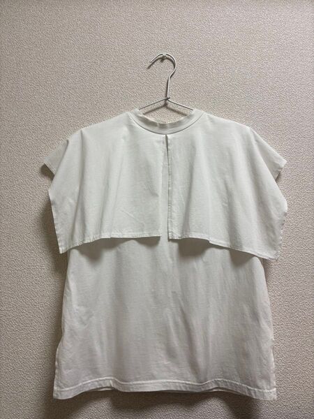 Thevon. ゼヴォン シルケットスリットケープT ケープ Tシャツ ホワイト 半袖 綿100%