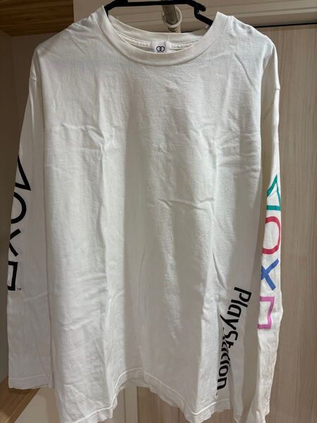 PlayStation ロングTシャツ ホワイト プレイステーション ロゴ入り