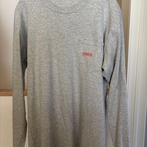 【美品】ロンT グレー Lサイズ相当 アメカジ 胸ポケット ロゴ