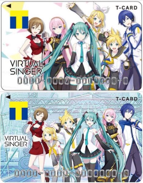 初音ミク バーチャルシンガー 新旧2枚セット Tカード Vポイントカード