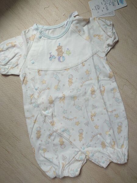 カバーオール 半袖 ベビー服 新生児 サーカス 出産準備 乳児