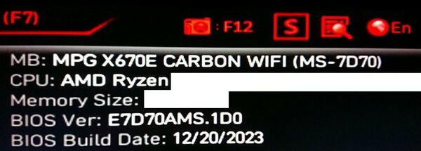 MSI MPG X670E CARBON WIFI AMD AM5 CPU用マザーボード