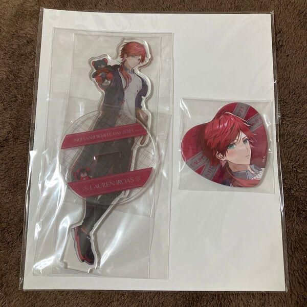 【新品未開封】 にじさんじ ローレン・イロアス ホワイトデー アクスタ アクリルスタンド 缶バッジ