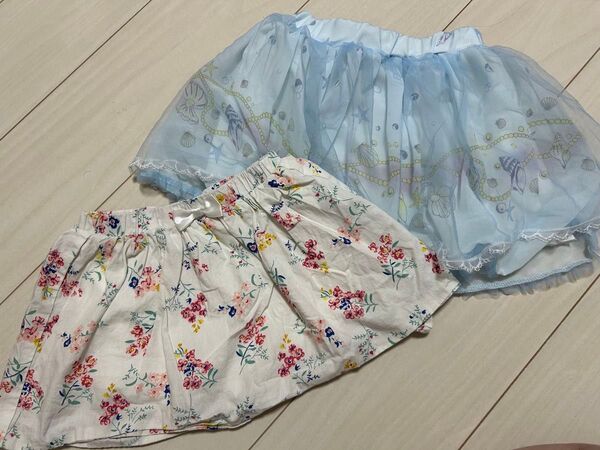110センチ 女の子 スカート キュロット 2枚セット