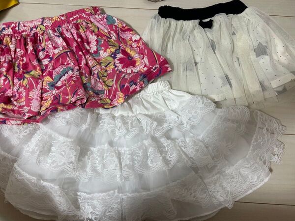 女の子 ショートパンツ スカート 3枚セット