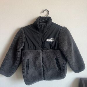 PUMA ボアジャケット 130 グレー×ブラック