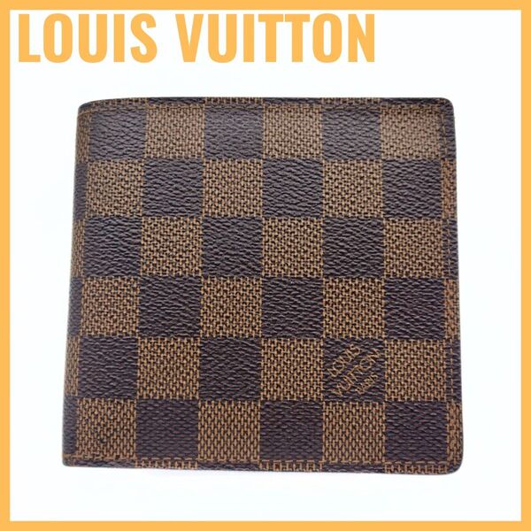 LOUIS VUITTON ルイヴィトン 二つ折り財布 ポルトフォイユ マルコ ダミエ エベヌ N61675 コンパクトウォレット
