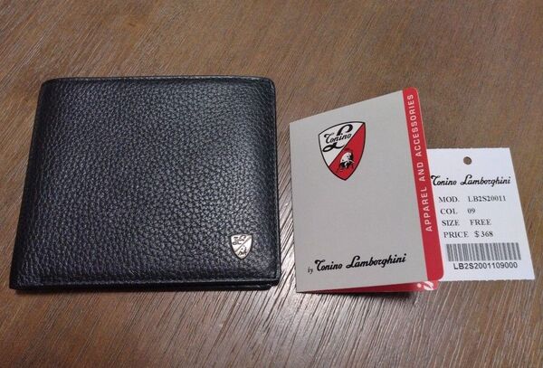 Tonino Lamborghini 二つ折り財布 ブラック 未使用