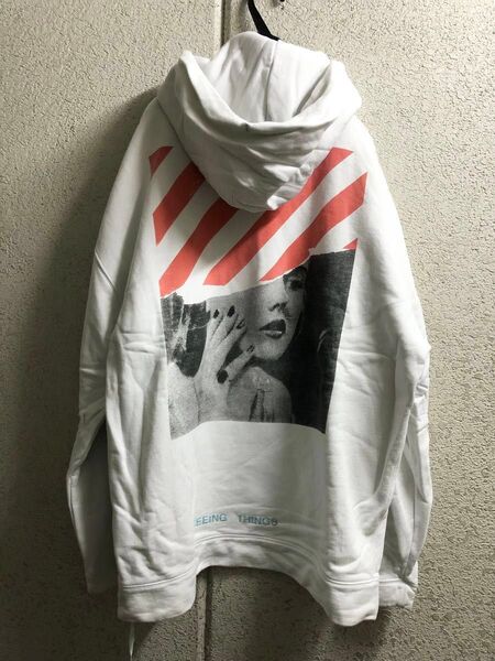 off white 17AW Photocopy Hoodie オーバーサイズパーカー スウェット 白 M オレンジ 正規品