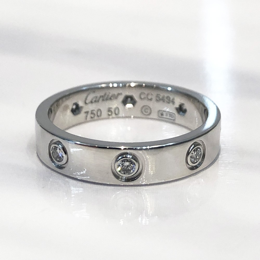 2020年のクリスマス カルティエ Cartier ミニ ラブリング 指輪 8号 K18WG D9167 リング