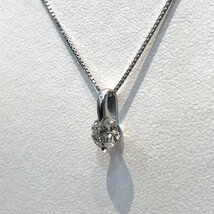 【中古美品】 Pt850 ダイヤ　ネックレス　 D 1.016ct　重さ：3.8g NC：約38cm_画像3