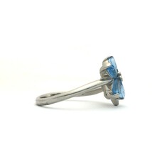 【中古美品】Pt900　ブルートパーズ　ダイヤ　リング　指輪 レディース　D0.04ct　3.8ｇ　11.5号_画像3