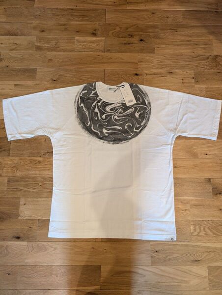 新品 KUON クオン Suminagashi Tee 114CS04C100 半袖Tシャツ 墨流し プリント 日本製 ホワイト