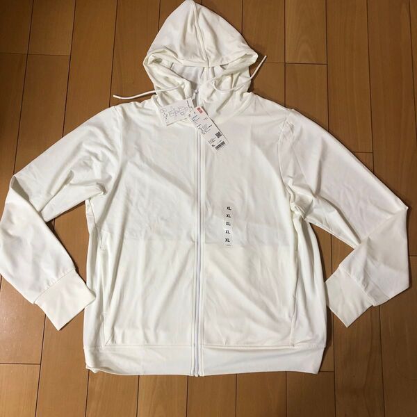 未使用 ユニクロ エアリズム UVカット フルジップパーカー XL ホワイト