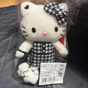 新品未開封 ハローキティ展マスコット 千鳥格子プードルキティ