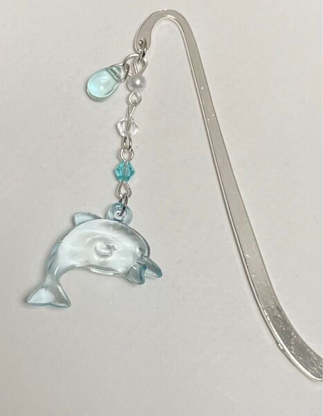 イルカと飛沫のブックマーカー しおり 海の栞 ハンドメイド