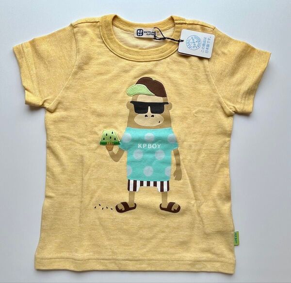 【新品】KPBoy トップス Tシャツ ケーピーボーイ 半袖 100 イエロー 子供服 男の子 女の子 半袖Tシャツ キッズ