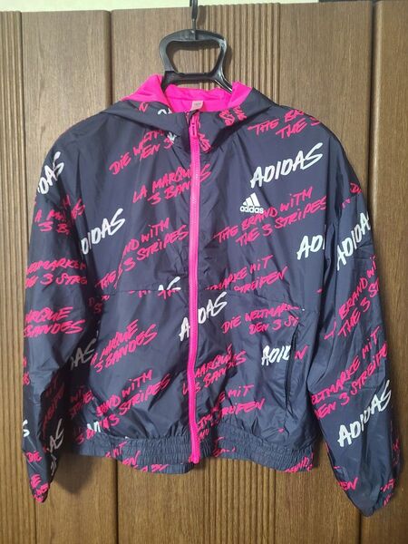 adidas ウィンドブレーカー ピンク 女児 160サイズ