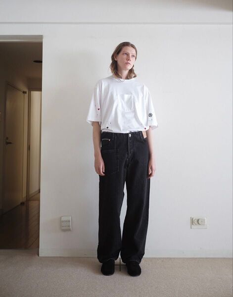 即完売 sunsea 22aw ALTANATING BK DENIM サンシー サイズ3 denim デニム pants パンツ
