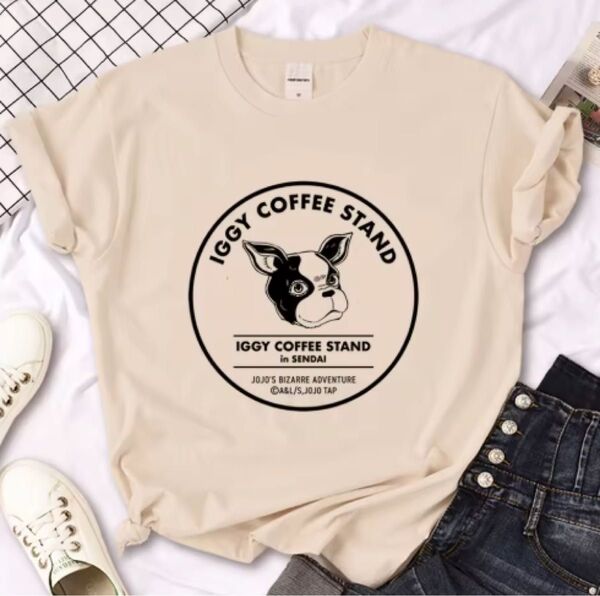 ジョジョの奇妙な冒険 イギー tシャツ レディース 女性 アイボリー Mサイズ