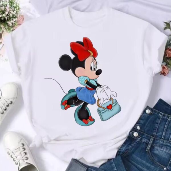 最終価格!ミニーマウス オシャレファッションミニー tシャツ レディース 女性 ホワイト 白 Mサイズ