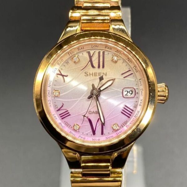 カシオ CASIO シーン SHEEN SHW-1700CG-7AJF レディース ソーラー電波 稼動品