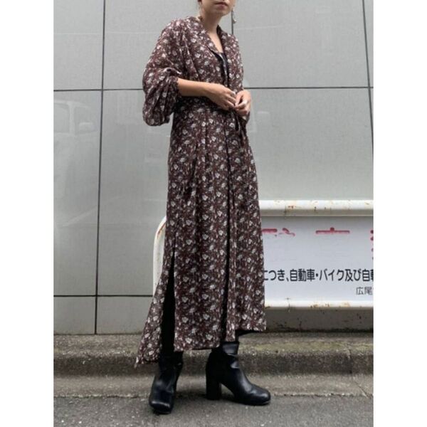 EMODA(エモダ)オープンカラーパフロングシャツ F ロングカーディガン 長袖ワンピース