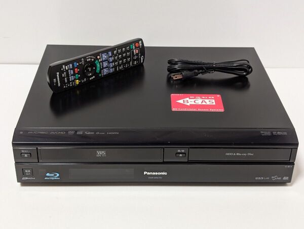 最終型2011年製★Panasonic★VHS搭載ブルーレイディーガ 8倍録画対応 DMR-BR670V★リモコン付