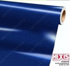 HEXIS カーラッピングフィルム　HX30000シリーズ　HX30S014B エイジアンブルーグロス　1.37mx80cm　（1F-06-05-4）