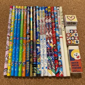 平成レトロ えんぴつ18本 消しゴム セット まとめ売り 文房具