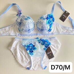 ワコール サルート みずがめ座 D70/M WH 白 P-upブラ ノーマルショーツ 42