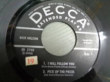 RICK NELSON/I WILL FOLLOW YOU/PICK UP THE PIECES★4曲入シングル_画像7