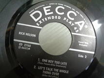 RICK NELSON/I WILL FOLLOW YOU/PICK UP THE PIECES★4曲入シングル_画像8