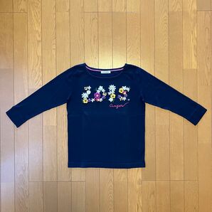 Lois Crayon ロイスクレヨン 七分袖カットソー 花刺繍