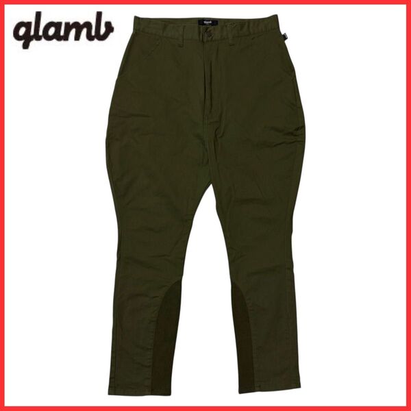 glamb グラム 裾リブ ストレッチ ミリタリー ジョッパーズ サルエル パンツ カーキ S