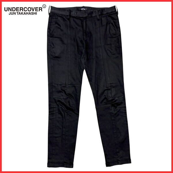 UNDERCOVER アンダーカバー パッチワーク 切替 ストレッチ スリム テーパード スラックス パンツ ブラック 黒 3