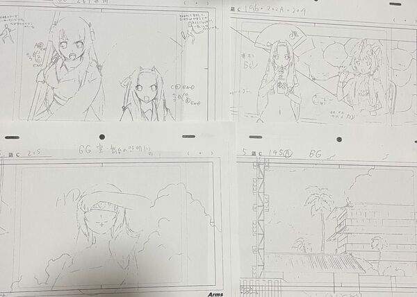 サムライブライド SAMURAI GIRLS 百花繚乱 設定資料 ラフ画 動画 原画 セル画 柳生義仙 小次郎 武蔵 ダルタニアン