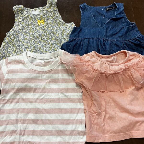 カットソー トップス 半袖 夏服 女の子 タンクトップ セット売り Tシャツ