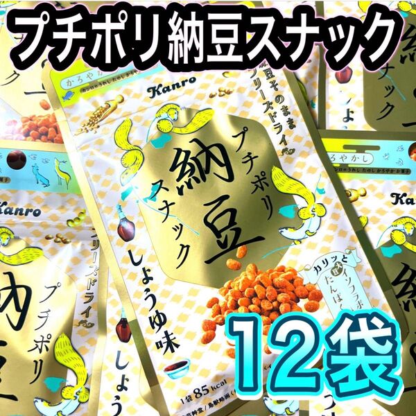 カンロ プチポリ納豆スナック しょうゆ味 12袋