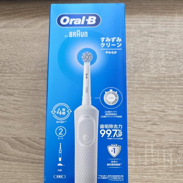 ブラウン 電動歯ブラシ オーラルB すみずみクリーン やわらか ホワイト D100.413.2 WT