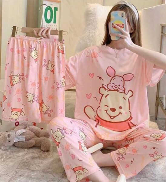 3点セット 新品未使用 レディースパジャマ ルームウェア 部屋着 寝間着 セットアップ 上下セット