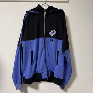 LISTEN FLAVOR リッスンフレーバー 1UPハート セーラー襟2WAYジャージパーカー 【PURPLE×BLACK】