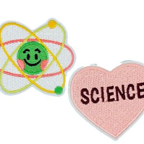 刺繍ワッペン 2個セット SCIENCE/原子モデル