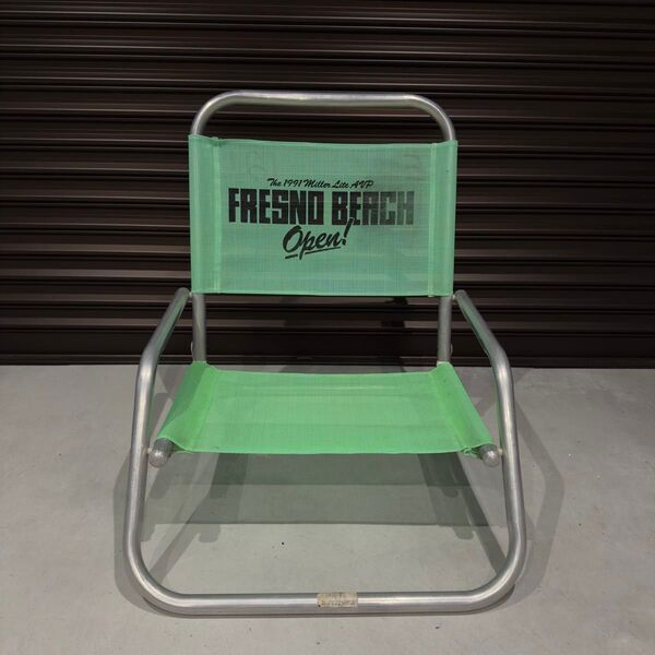 AVP fresno 1991 フォールディングチェア ビーチチェア ヴィンテージ グリーン アルミ 7up キャンプ