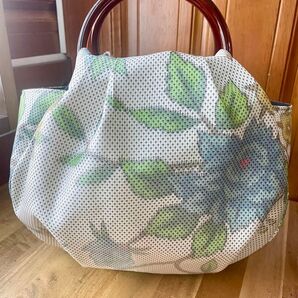 値下げ ハンドメイド 高級紬リメイクのまんまる可愛い手提げバッグ