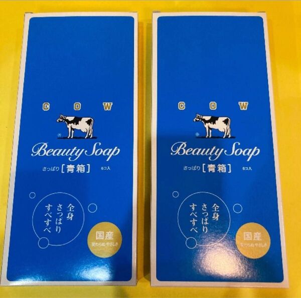 【2箱セット】牛乳石鹸青箱 固形石鹸 カウブランド ミルク成分 石けん ジャスミン調の花の香り 国産 85g×12個 さっぱり
