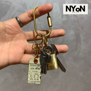真鍮カラビナ キーリング 古着 ヴィンテージ レトロ アメカジ ブラス キーリング キーホルダー