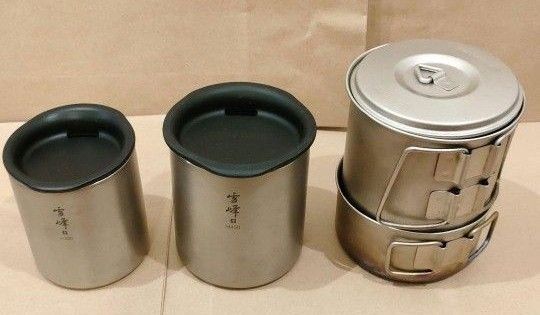 スノーピーク ソロセット極 (チタン)+チタン雪峰 H300+チタン雪峰H450 スタッキング可能