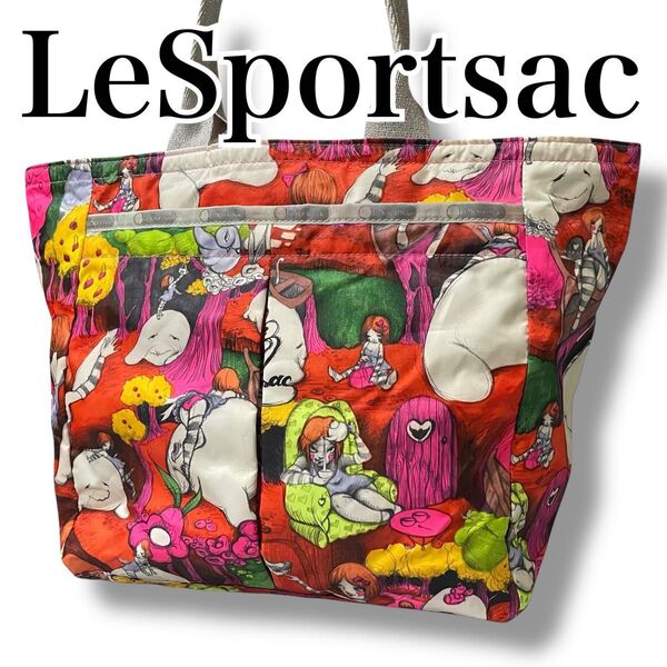 LeSportsac レスポートサック tokidoki トートバッグ ショルダーバッグ 肩掛け A4対応 レッド