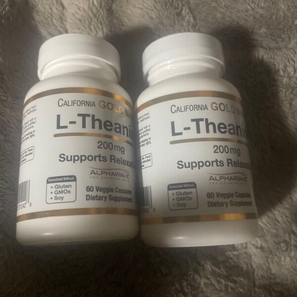 【2個セット】L-テアニン 200mg 60ベジカプセル California Gold Nutrition L-テアニン